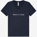 THERE IS HOPE - Ladies - Steel Blue V-Neck T-Shirt - SALE