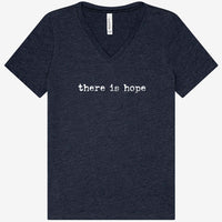 THERE IS HOPE - Ladies - Steel Blue V-Neck T-Shirt - SALE